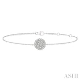 1/6 Ctw Petite Circular Disc Round Cut Diamond Fashion Bracelet in 10K White Gold