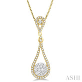 3/4 Ctw Diamond Lovebright Pendant in 14K Yellow and White Gold with Chain