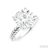 1/10 Ctw Round Shape Round Cut Diamond Semi-Mount Engagement Ring in 14K White Gold