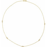 14K Yellow Gold 1 CTW Natural Diamond 5-Station 18" Necklace