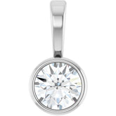 Platinum 1/10 CT Natural Diamond Bezel-Set Solitaire Pendant
