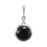 Sterling Silver 6 mm Natural Black Onyx & .03 CT Natural Diamond Cabochon Pendant