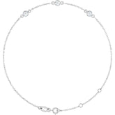Sterling Silver Natural White Sapphire 6 1/2-7 1/2" Bracelet
