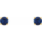 14K Yellow Gold 5 mm Natural Blue Sapphire Earrings
