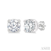 1/4 Ctw Round Cut Diamond Stud Earrings in 14K White Gold