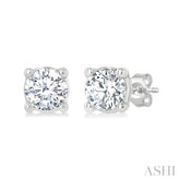 1/3 Ctw Round Cut Diamond Stud Earrings in 14K White Gold