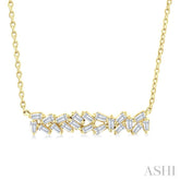 1/5 Ctw Scatter Baguette Cut Diamond Fashion Necklace in 14K Yellow Gold
