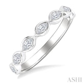 3/4 Ctw East-West Set Marquise Cut Bezel Diamond Stackable Fashion Band in 14K White Gold