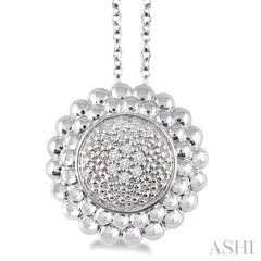 1/50 Ctw Round Cut Diamond Pendant in Sterling Silver with Chain