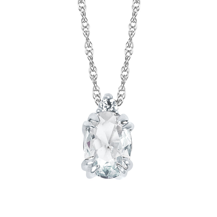 10KT .02CT (1)DIA/7X5 OV CREATED W SAPH  PEND