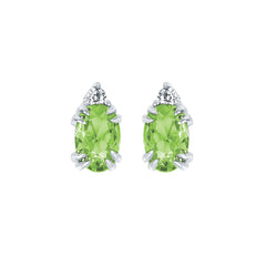 10KT.04CT(2)DIA 6X4OV PERIDOT EARS