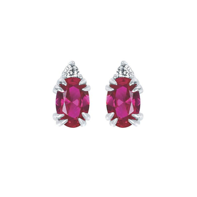 10KT.04CT(2)DIA 6X4OV CREATED RUBY EARS