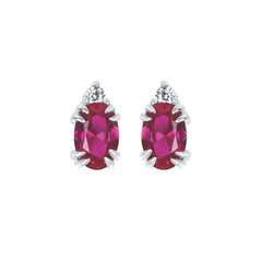 10KT.04CT(2)DIA 6X4OV CREATED RUBY EARS