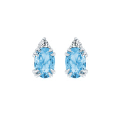 10KT.04CT(2)DIA 6X4OV BL TOPAZ EARS