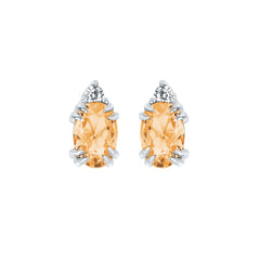 10KT.04CT(2)DIA 6X4OV CITRINE EARS