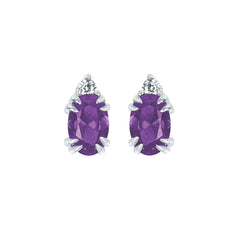 10KT.04CT(2)DIA 6X4OV AMETH EARS