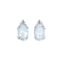 10KT.04CT(2)DIA 6X4OV CREATED OPAL EARS