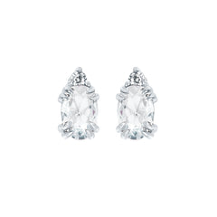 10KT.04CT(2)DIA 6X4OV CREATED WHITE SAPP EARS