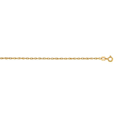 14K Yellow Gold .95mm Machine Rope 18 Chain (Carded) with Spring Ring Lock