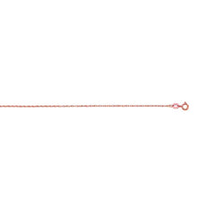 14K Rose Gold .85mm Machine Rope 20 Chain (Carded) with Spring Ring Lock