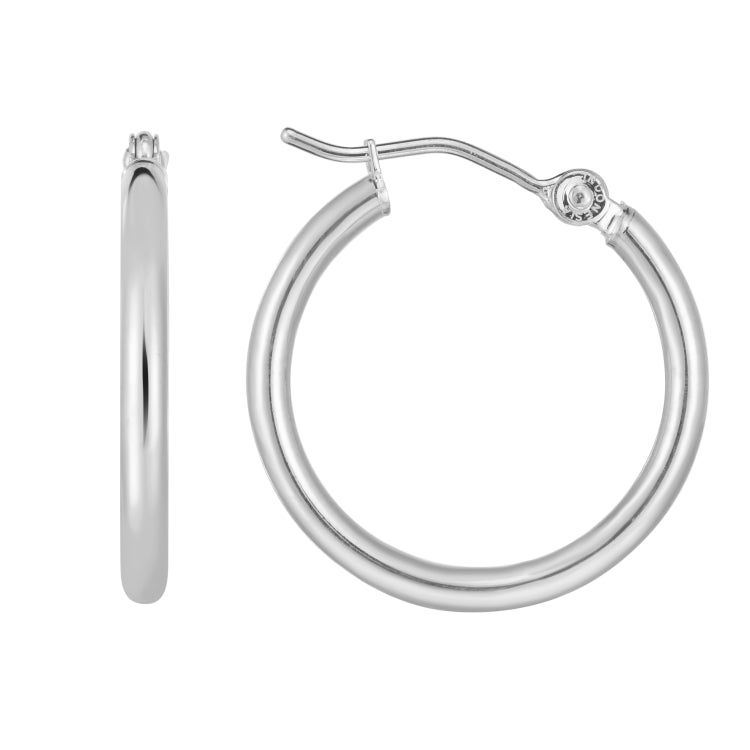 14K White Gold 2x20mm Hoop Earring View related hoops in this series here.