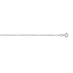 10K White Gold .85mm Machine Rope 16 Chain Carded with Spring Ring