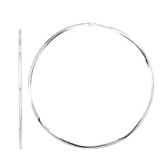 Sterling Silver 60mm Diamond Cut Endless Earring