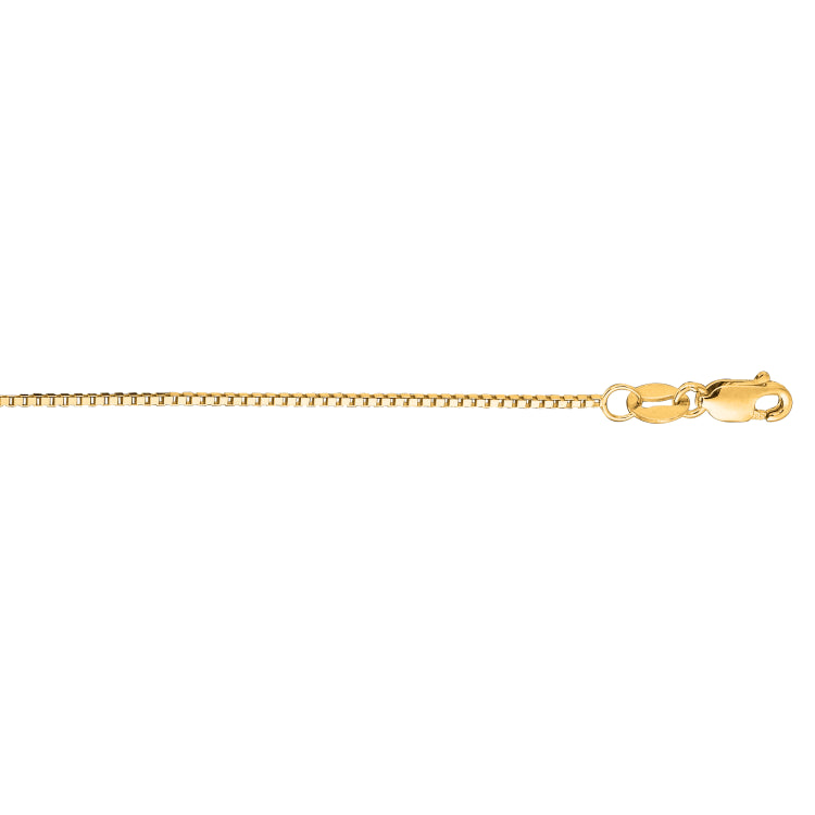 14K Yellow Gold .75mm Classic Box 20 Chain with Lobster Lock