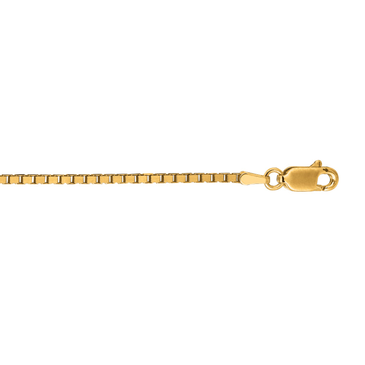 14K Yellow Gold 1.7mm Classic Box 22 Chain with Lobster Lock