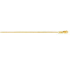 14K Yellow Gold 1mm Octagonal Box 20 Chain with Lobster Lock