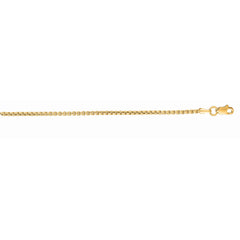 14K Yellow Gold 1.3mm Lite Round Box 20 Chain with Lobster Lock
