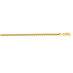 14K Yellow Gold 3.4mm 22 Lite Round Box Chain with Lobster Lock