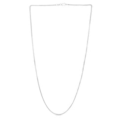 14K White Gold 1.3mm Lite Round Box 16 Chain with Lobster Lock