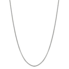 14K White Gold 1.8mm Lite Round Box 24 Chain with Lobster Lock