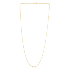 14K Yellow Gold 1.1mm Diamond Cut Cable 20 Chain with Spring Ring