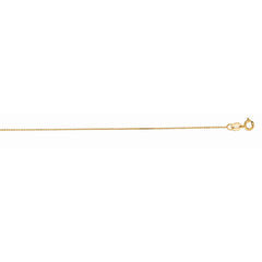 14K Yellow Gold 0.87mm Diamond Cut Cable 16 Chain with Spring Ring Clasp