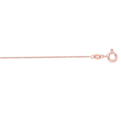 14K Rose Gold 1.1mm Diamond Cut Cable 20 Chain with Spring Ring