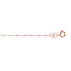 14K Rose Gold 0.68mm Diamond Cut Cable 16 Chain with Spring Ring Clasp