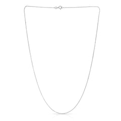 14K White Gold 1.1mm Diamond Cut Cable 16 Chain with Spring Ring