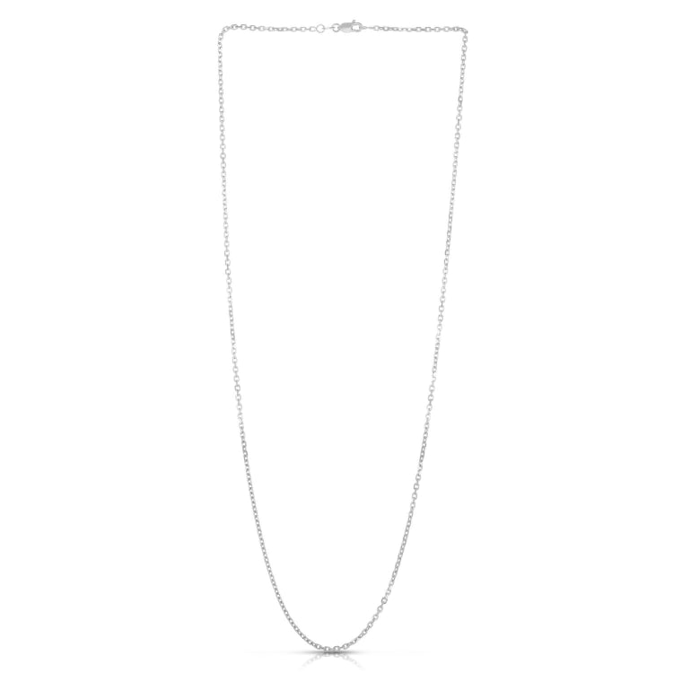 14K White Gold 1.9mm Diamond Cut Cable 20 Chain with Lobster Lock