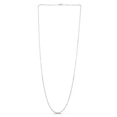 14K White Gold 1.9mm Diamond Cut Cable 30 Chain with Lobster Lock