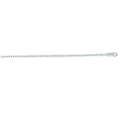 14K White Gold 2.3mm Diamond Cut Cable 18 Chain with Lobster Lock