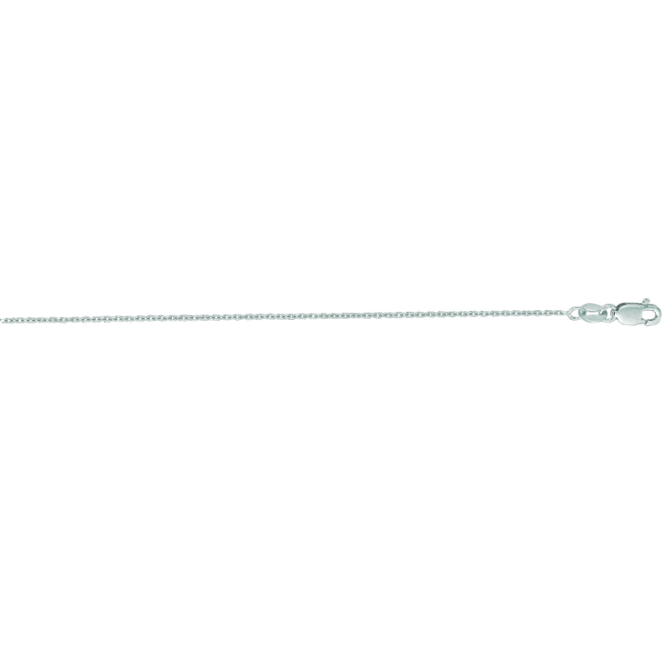 14K White Gold 1.1mm Diamond Cut Cable 18 Chain with Lobster Lock