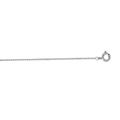 14K White Gold 0.68mm Diamond Cut Cable 18 Chain with Spring Ring Clasp