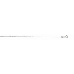14K White Gold 0.87mm Diamond Cut Cable 18 Chain with Spring Ring Clasp