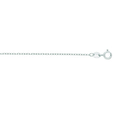 14K White Gold 1.2mm Open Cable 18 Chain with Spring Ring Clasp