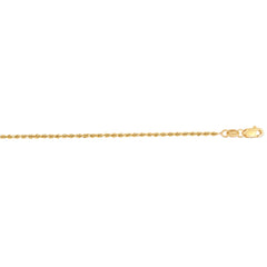 14K Yellow Gold 18 1.4mm Diamond Cut Royal Rope Chain with Lobster Lock