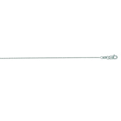 14K White Gold 0.97mm Oval Cable 16 Chain with Lobster Lock