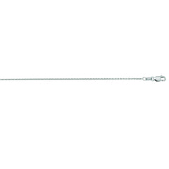 14K White Gold 1.1mm Oval Cable 18 Chain with Lobster Lock