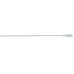 14K White Gold 1.5mm Oval Cable 16 Chain with Lobster Lock
